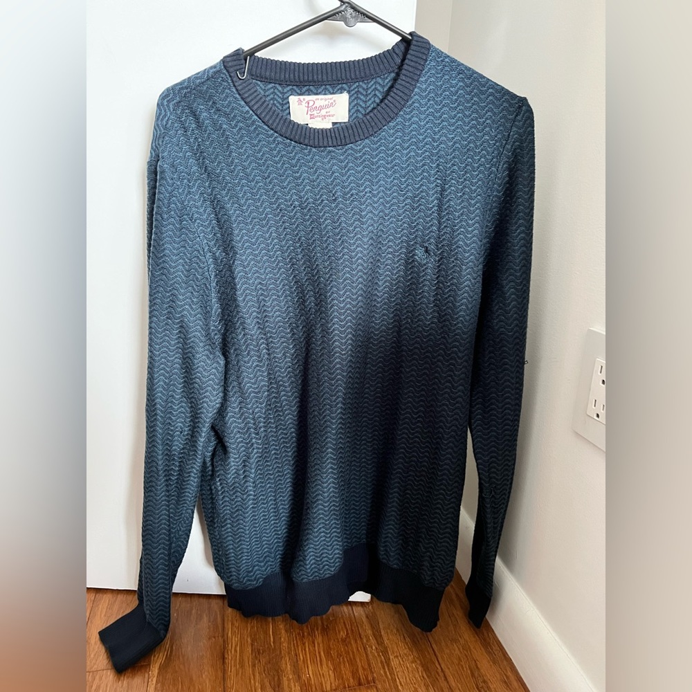 Original Penguin By Munsingwear Men’s Blue Crew Neck Sweater Sz Medium